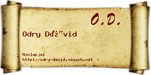 Odry Dávid névjegykártya